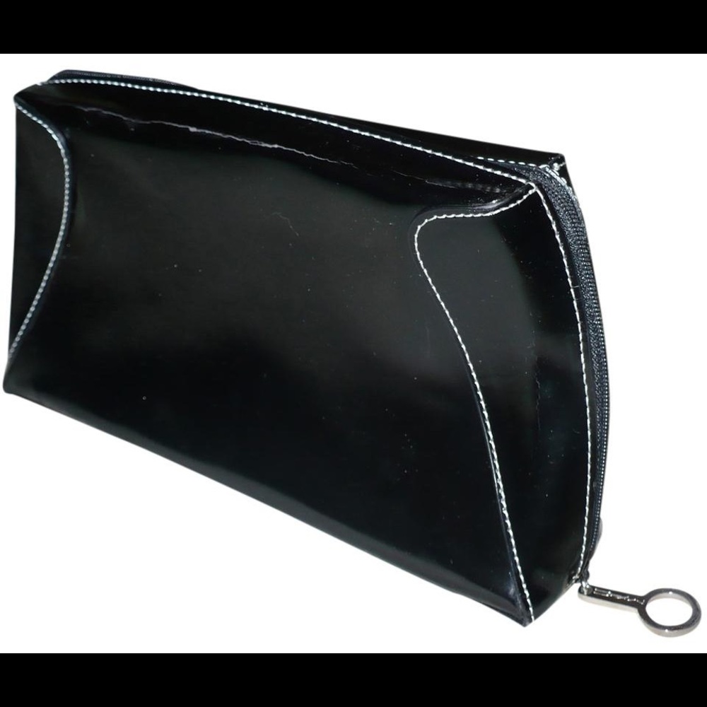 MAC x Matt Murphy faux patent leather cosmetic bag